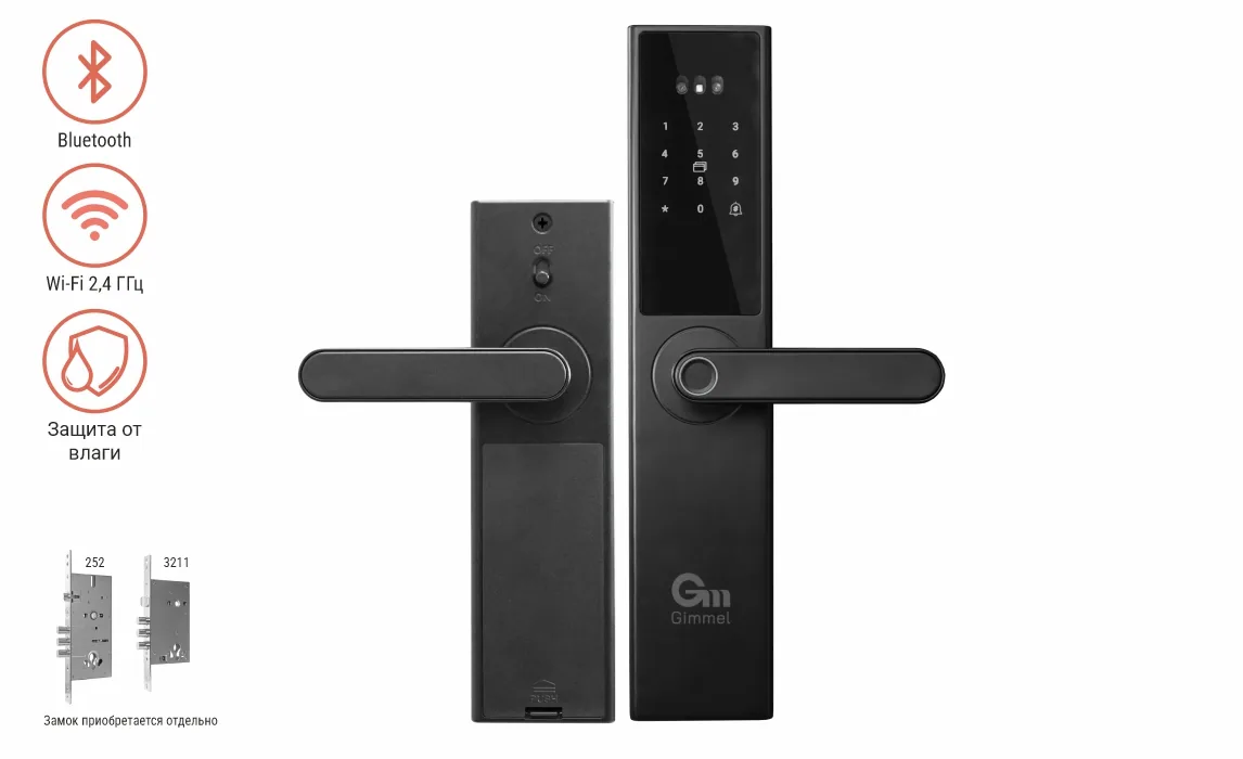 Умная ручка Gimmel F45 TTLock, черный — фото 2